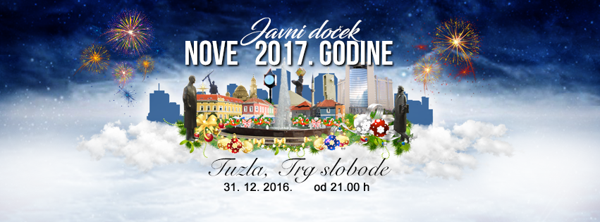 Javni doček Nove godine na Trgu slobode u Tuzli