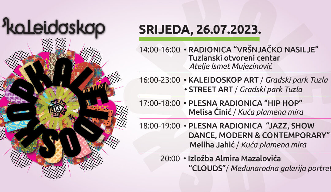 Najava programa 13. Kaleidoskop festivala za srijedu, 26. jula