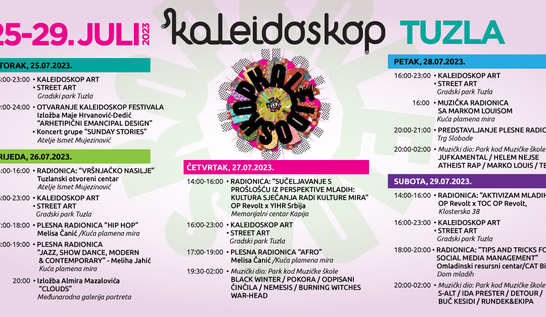 13. Festival umjetnosti mladih Kaleidoskop od 25. do 29. jula