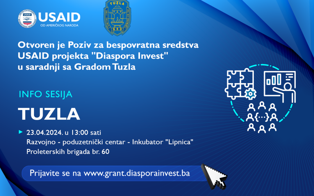 Poziv na info sesiju „Dijaspora invest“ koju organizuje USAID u saradnji sa Gradom Tuzla
