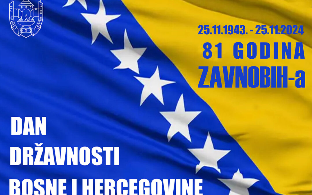 Čestitka gradonačelnika i predsjedavajuće Gradskog vijeća Tuzle u povodu obilježavanja 25. novembra – Dana državnosti Bosne i Hercegovine