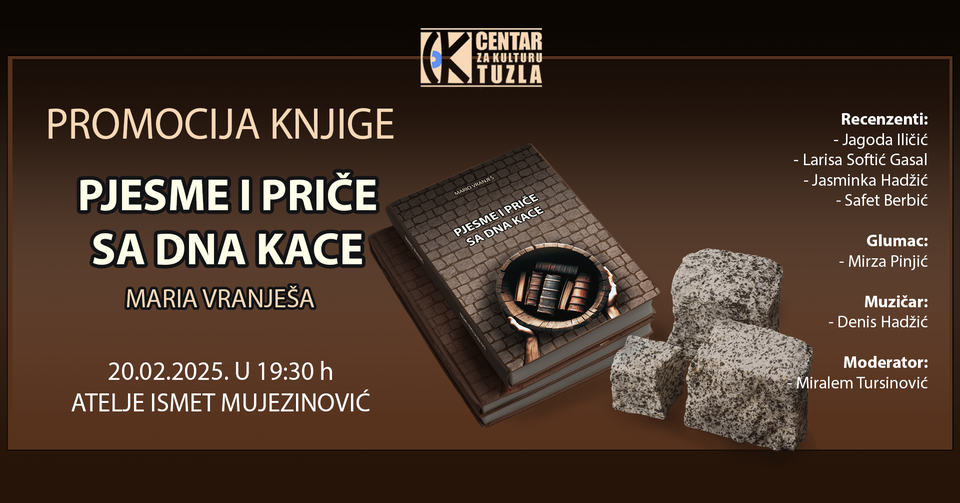 Najava promocije knjige “Pjesme i priče sa dna kace” autora Maria Vranješa