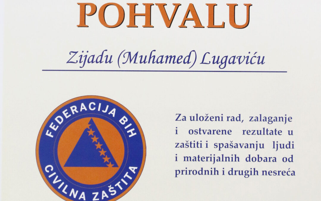 Federalni štab civilne zaštite dodijelio priznanje gradonačelniku Lugaviću