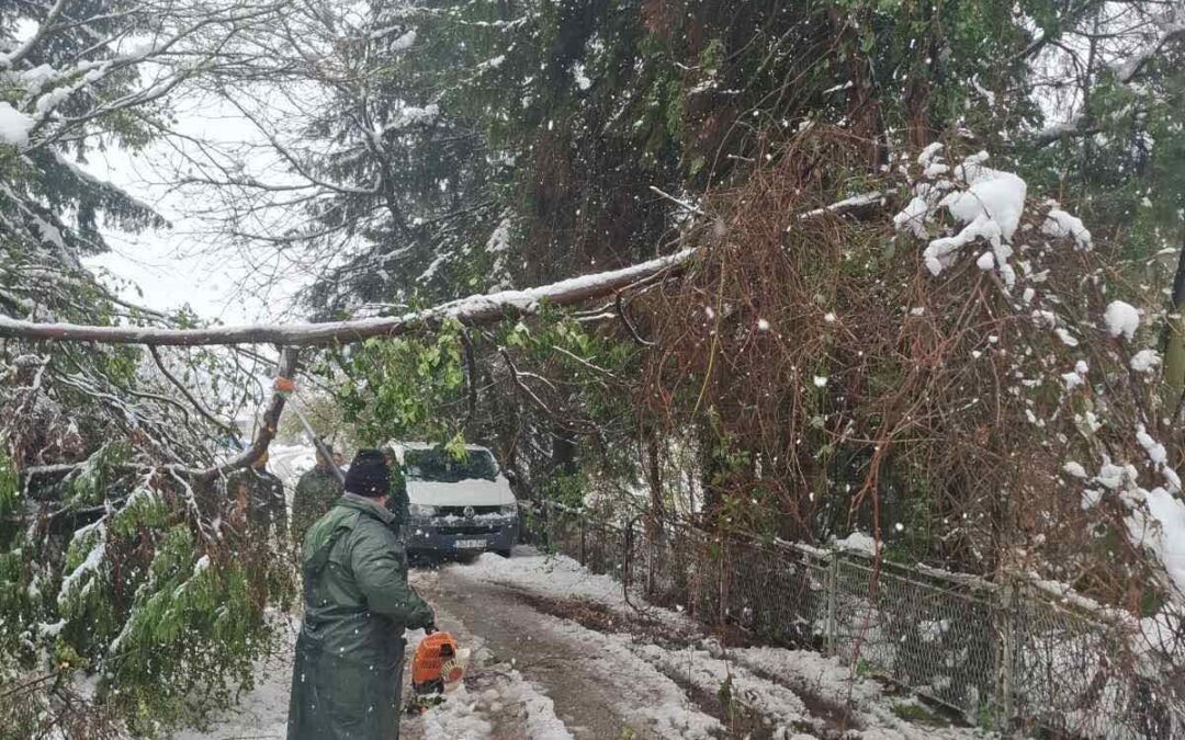 Snježne padavine uzrokovale brojne intervencije, angažovana sva raspoloživa mehanizacija, službe na terenu