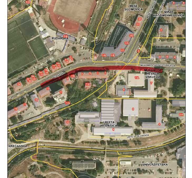 Obavještenje o radovima na sanaciji trotoara na Sjevernoj saobraćajnici