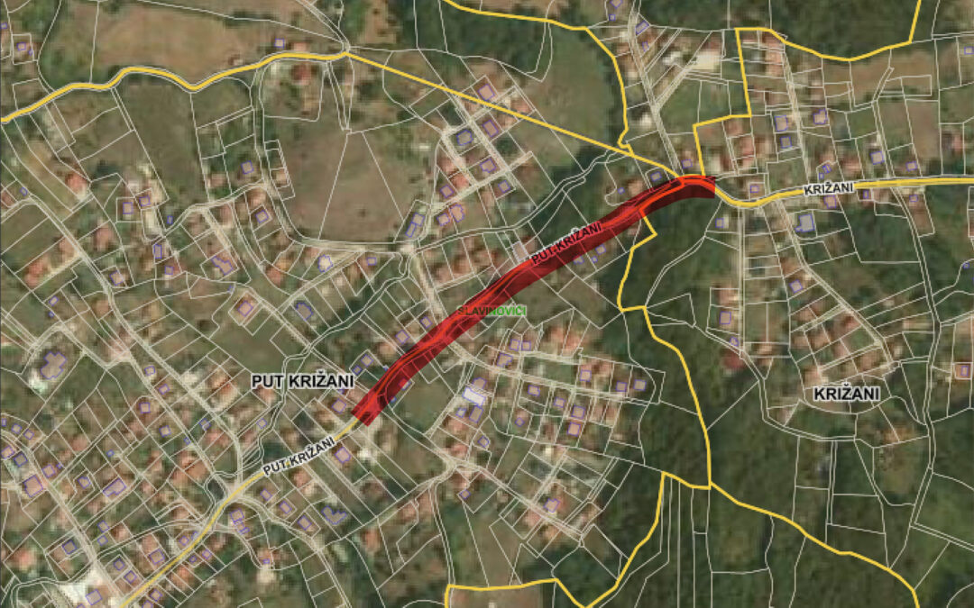 Obavještenje o sanaciji putne infrastrukture u dijelu ulice Put Križani u MZ Slavinovići
